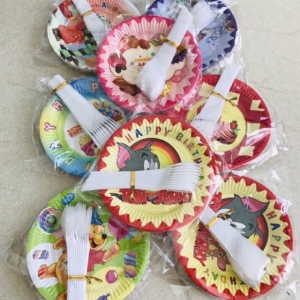 Bộ 10 muỗng dĩa 14cm trang trí tiệc sinh nhật HPBD party