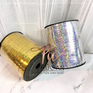 Cuộn ruy băng 200m bạc cột bóng trang trí bóng