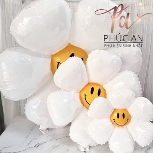 Bóng kiếng bông hoa cúc 3 size trang trí tiệc sinh nhật happy birhtday