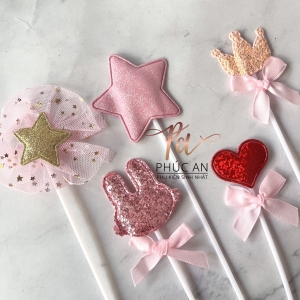 Set 5 cây cắm 3D trang trí bánh sinh nhật dễ thương