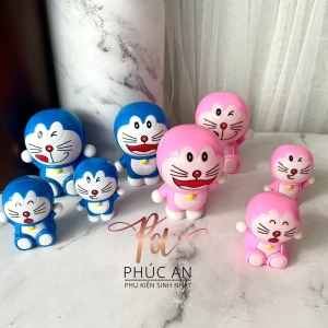 Set 4 con Mèo Đôrêmon nhựa trang trí bánh kem