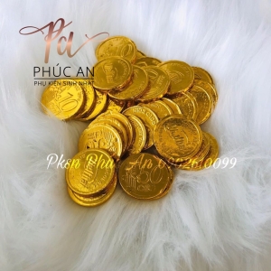 Túi 1kg đồng tien socola Trung trang trí bánh kem HPBD