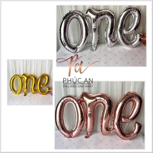 Bóng kiếng chữ ONE liền trang trí sinh nhật cho bé 1 tuổi