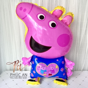 Bóng kiếng 70cm hình chú heo peppa hồng trang trí sinh nhật HPBD