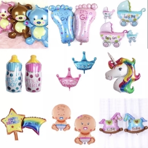 Bóng kiếng nhôm 30cm hình dễ thương trang trí tiệc sinh nhật hpbd