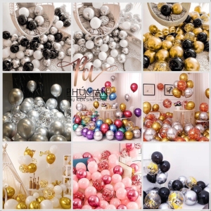 Combo bóng mix nhiều màu bong bóng trang trí sinh nhật - bóng sequin chrome bé trai, bé gái, set bóng trang trí tiệc.